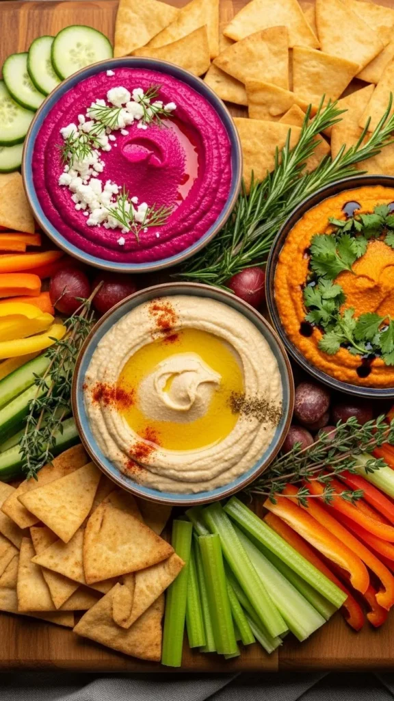 Holiday Hummus Trio Board
