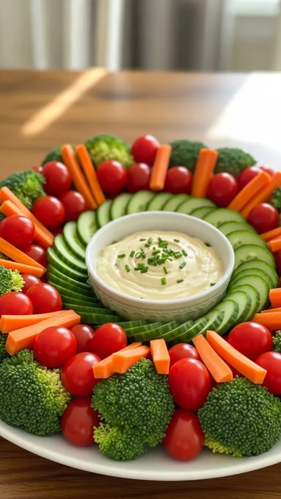 Holiday Veggie Platter with Creamy Dip