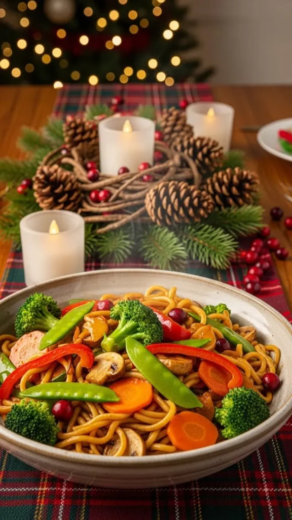 Holiday Veggie Stir-Fry Noodles