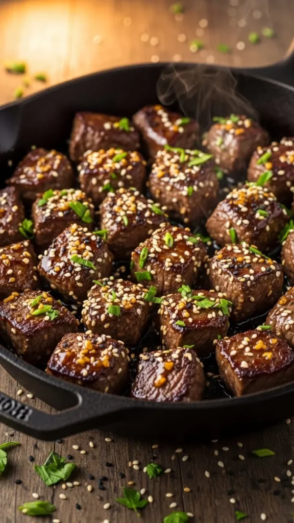 Honey-Garlic Christmas Beef Skillet