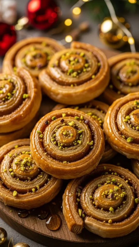 Honey Pistachio Pastry Spirals
