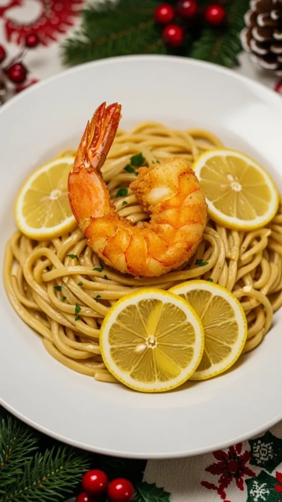 Lemon Garlic Shrimp Noodles