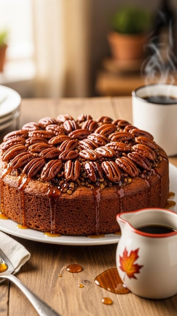 Maple Pecan Christmas Cake