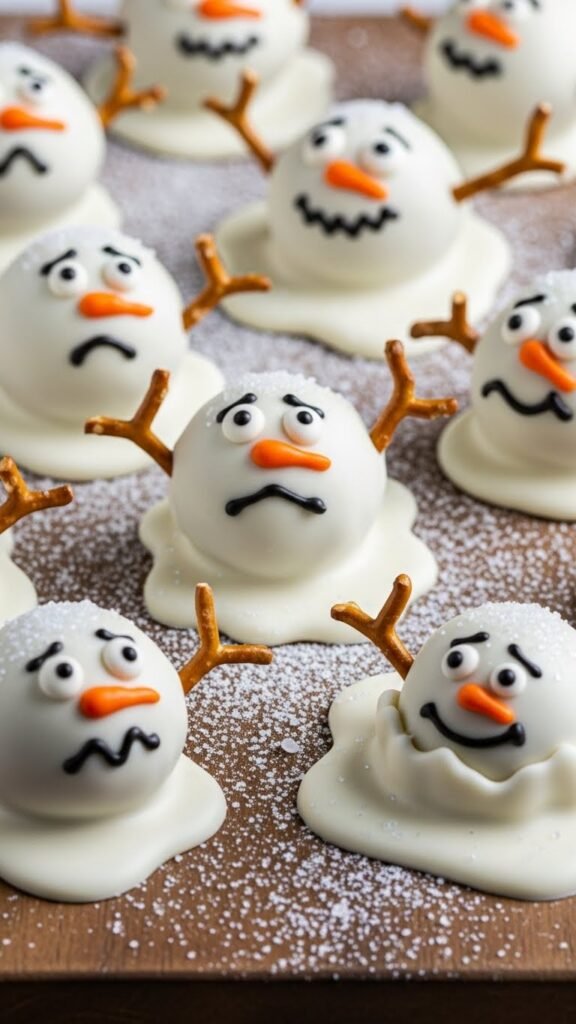 Melted Snowman Oreo Truffles