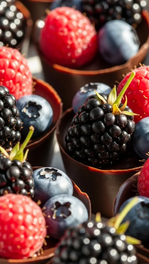 Mini Chocolate Fruit Cups