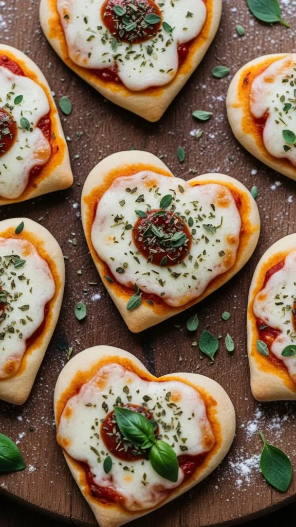 Mini Heart Flatbread Pizzas