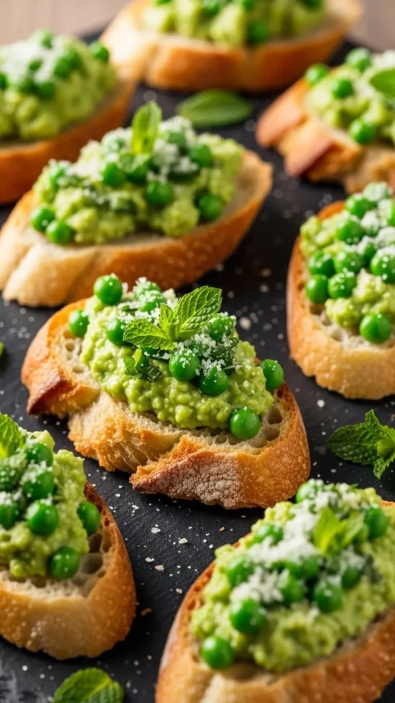 Pea Pesto Crostini