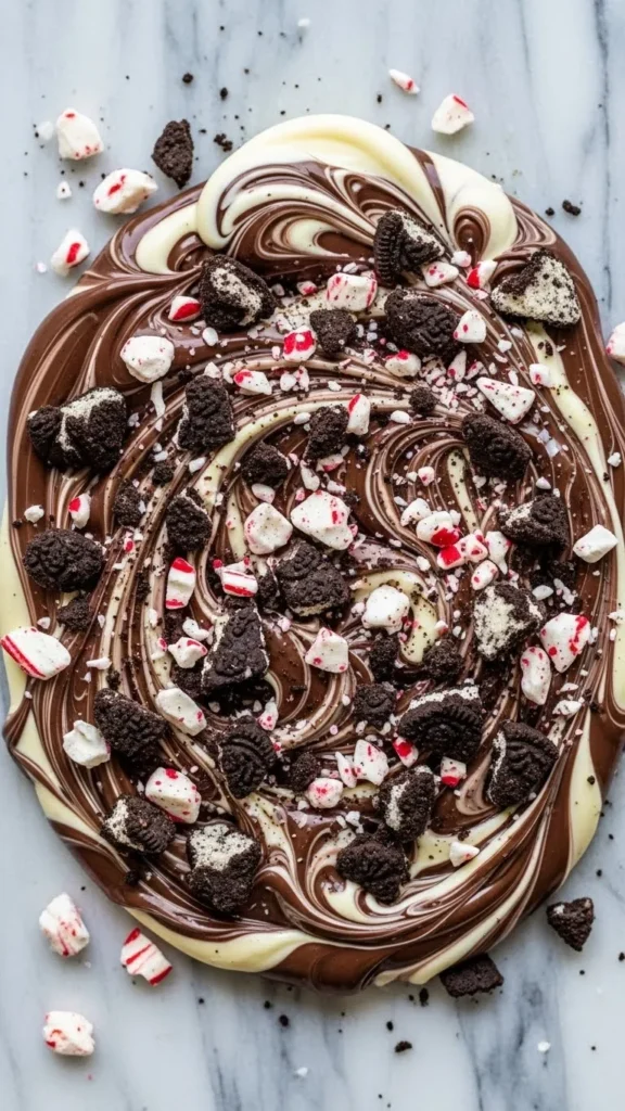 Peppermint Oreo Swirl Bark