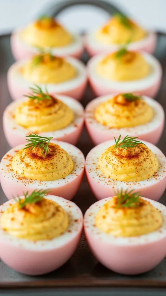 Pink Deviled Eggs