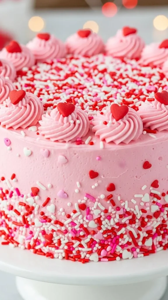 Pink Sprinkle Celebration Cake
