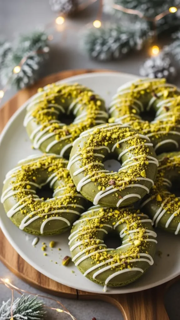 Pistachio Christmas Donuts