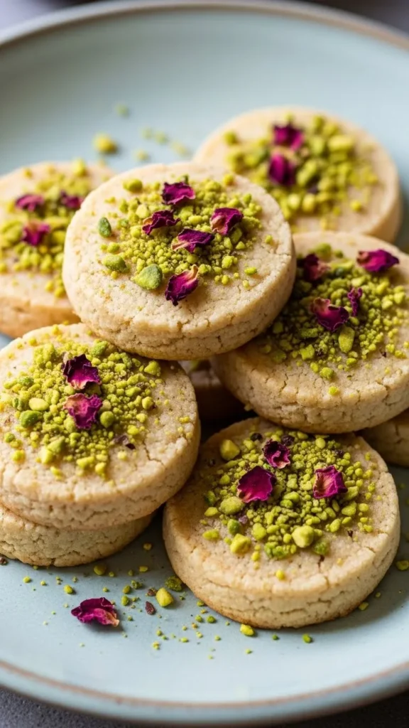 Pistachio Rose Shortbread