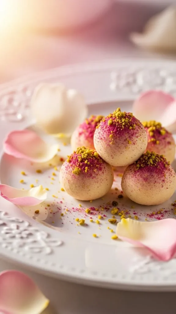 Pistachio Rose Truffles