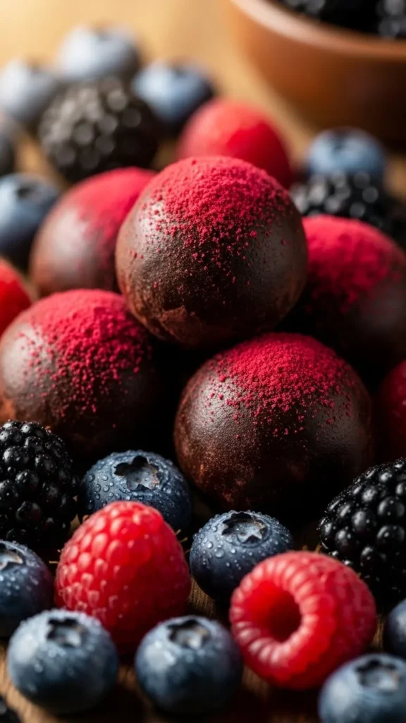 Raspberry Dark Chocolate Truffles