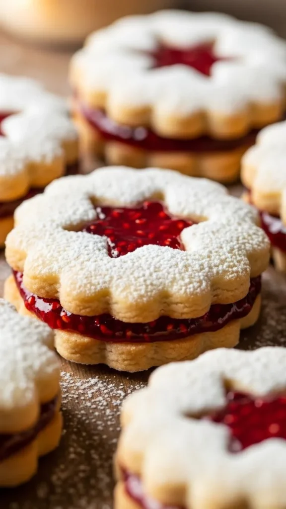 Raspberry Linzer Cookies