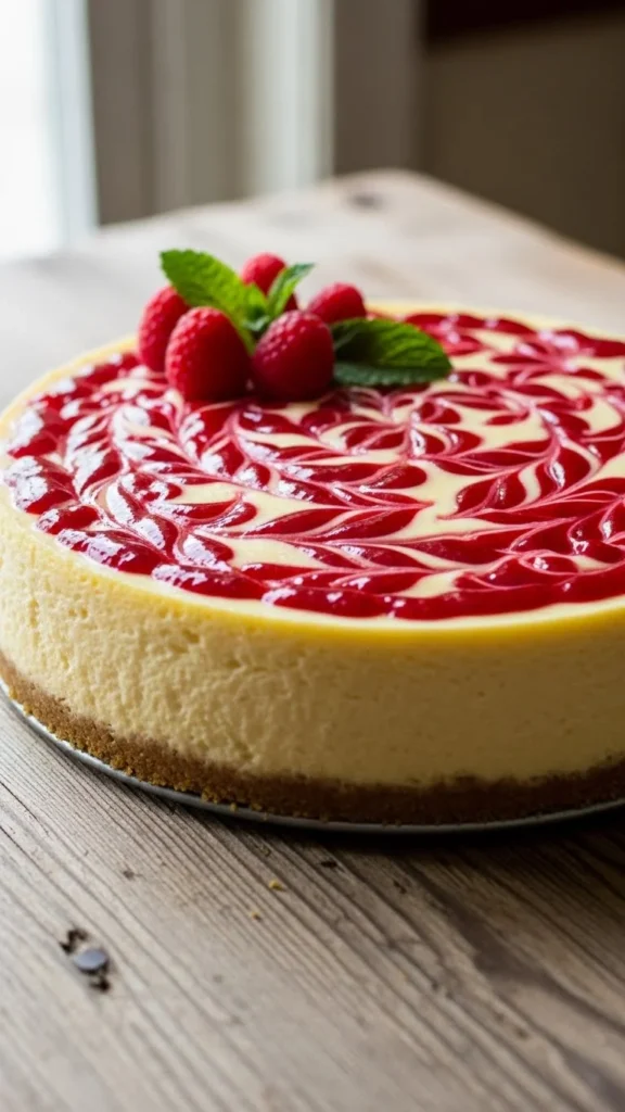 Raspberry Swirl Cheesecake