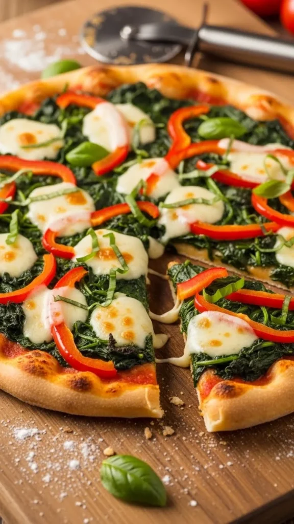 Red & Green Veggie Christmas Pizza