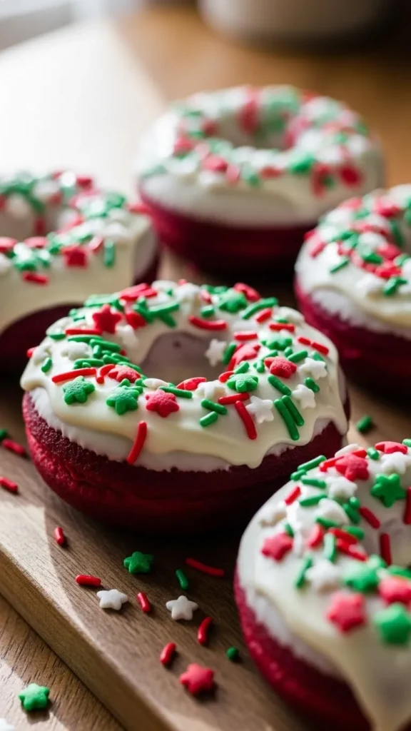 Red Velvet Christmas Donuts