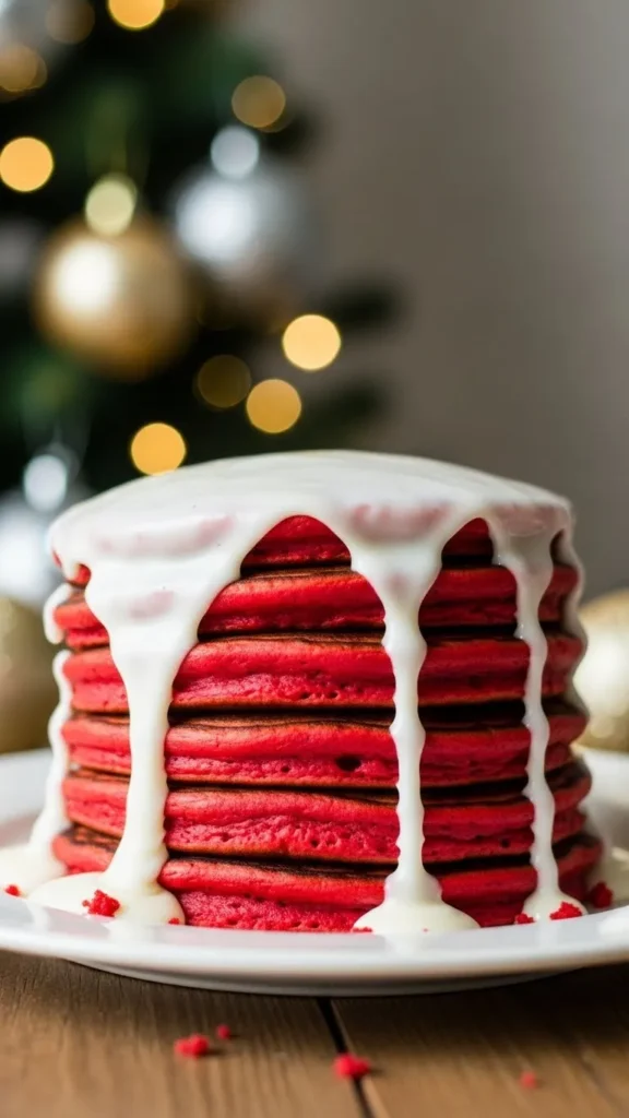 Red Velvet Christmas Pancakes