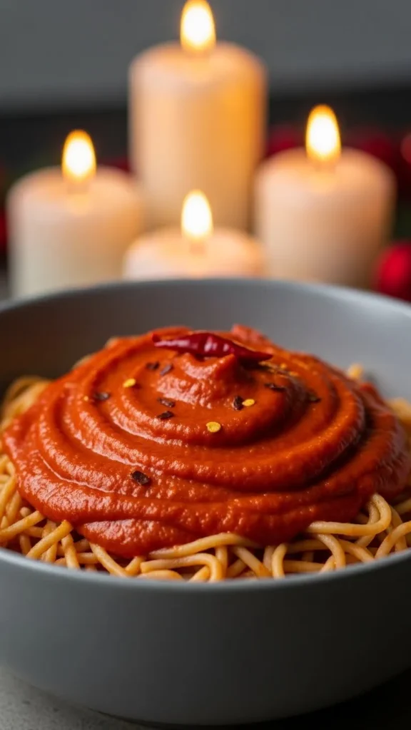 Roasted Red Pepper Cream Noodles