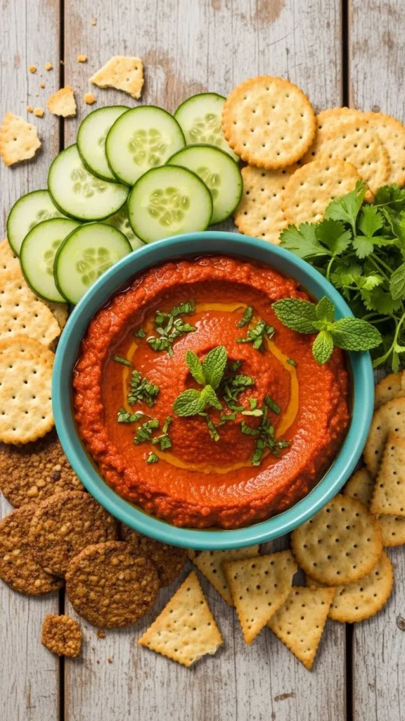 Roasted Red Pepper & Feta Dip Platter