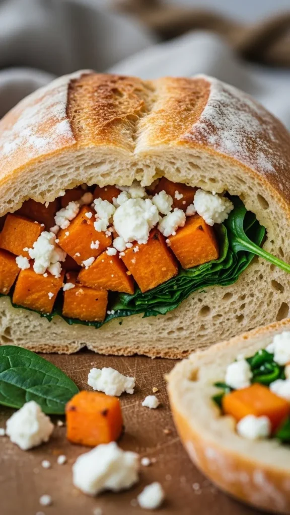 Roasted Sweet Potato & Feta Sandwich