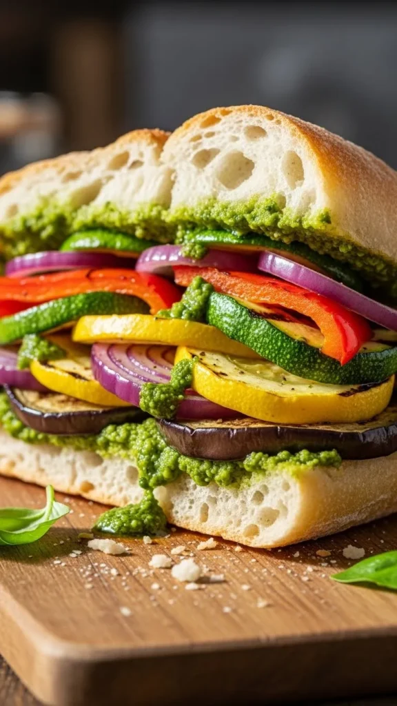 Roasted Veggie & Pesto Ciabatta