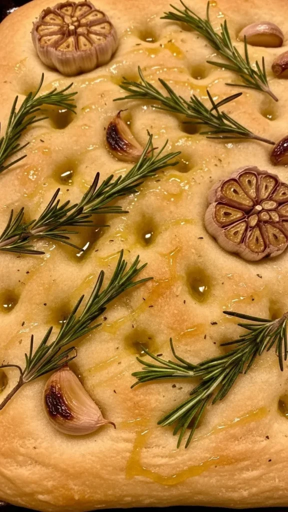 Rosemary Garlic Christmas Focaccia