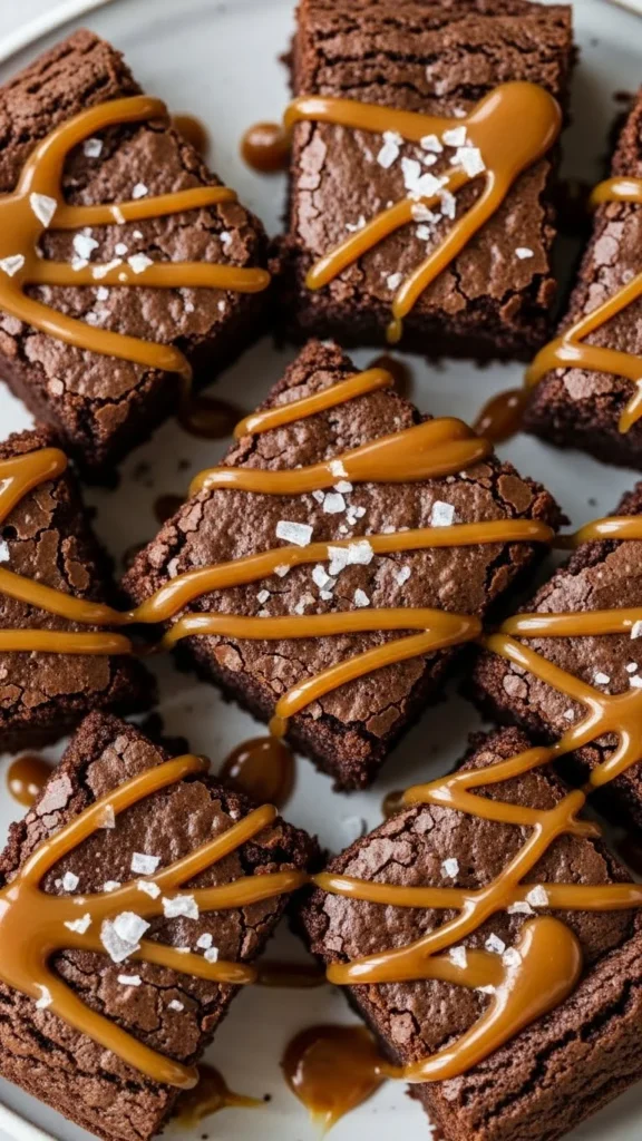 Salted Caramel Drizzle Brownies