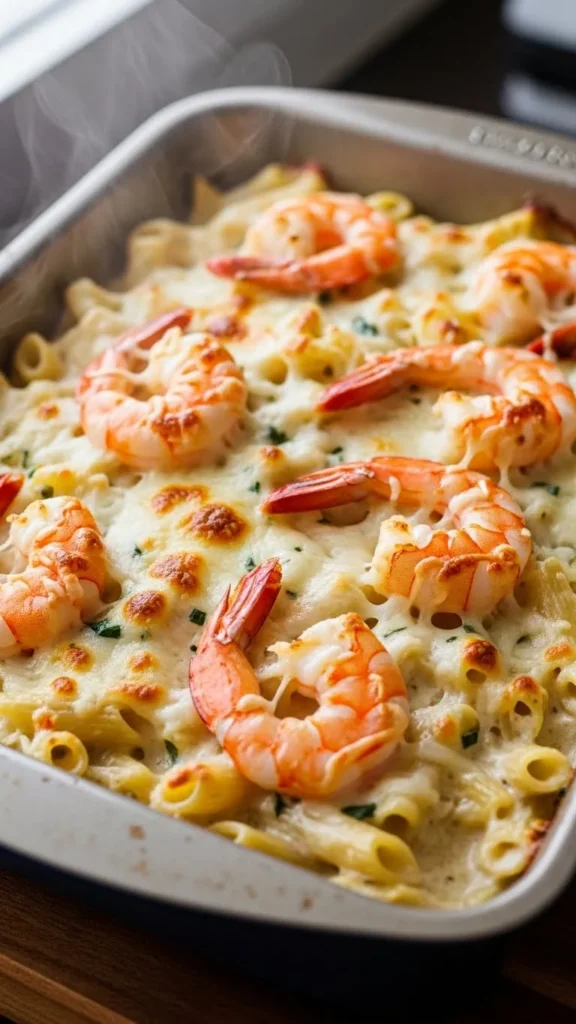 Shrimp Alfredo Bake
