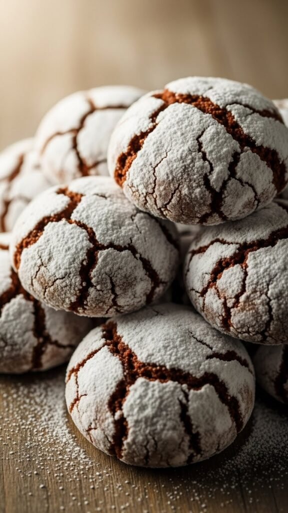Snow-Capped Chocolate Crinkle Cookies