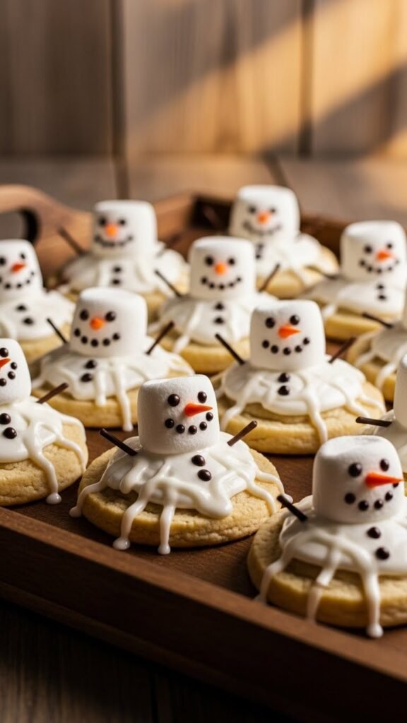Snowman Marshmallow Cookies