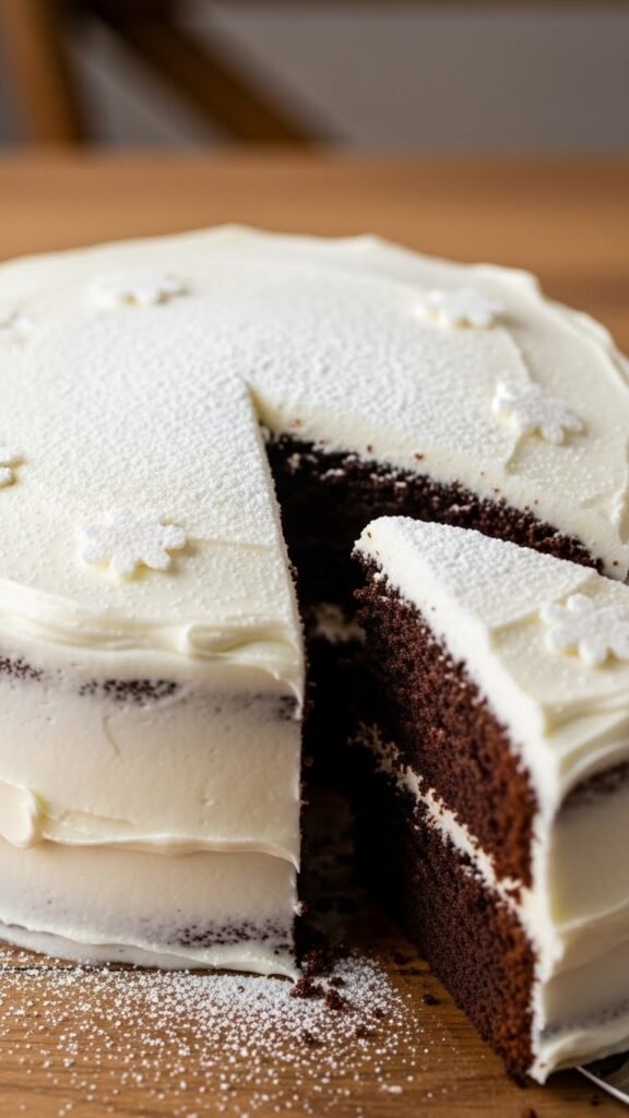 Snowy Chocolate Cake