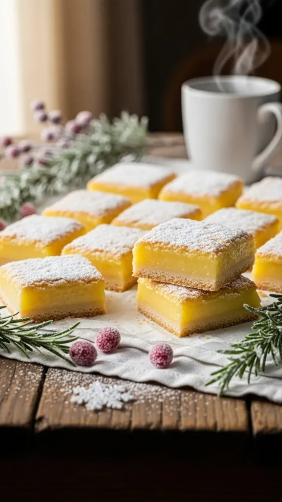 Snowy Lemon Pastry Bars