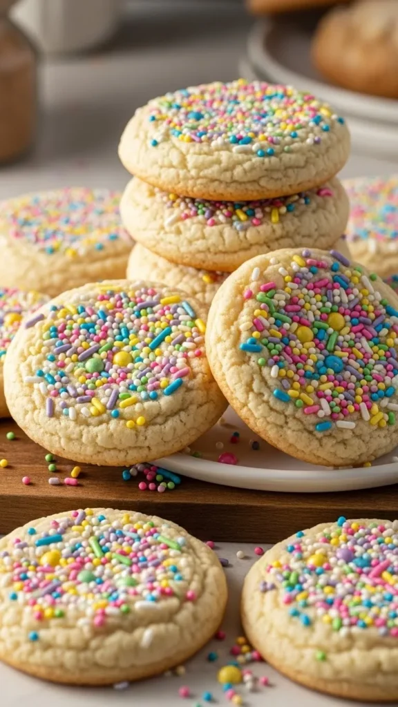 Soft Confetti Valentine Cookies