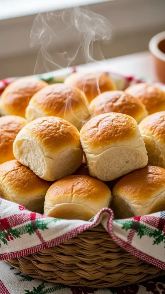 Soft Dinner Roll Christmas Basket