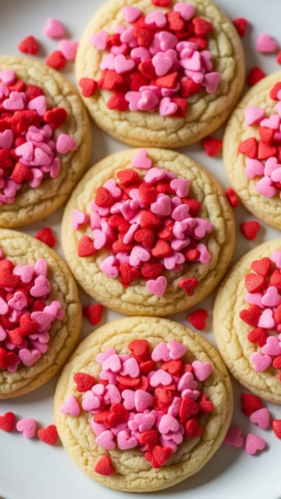 Soft Heart Sprinkle Cookies