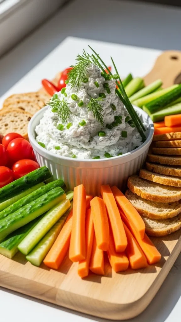 Soft Herb Cheese & Crudités Board