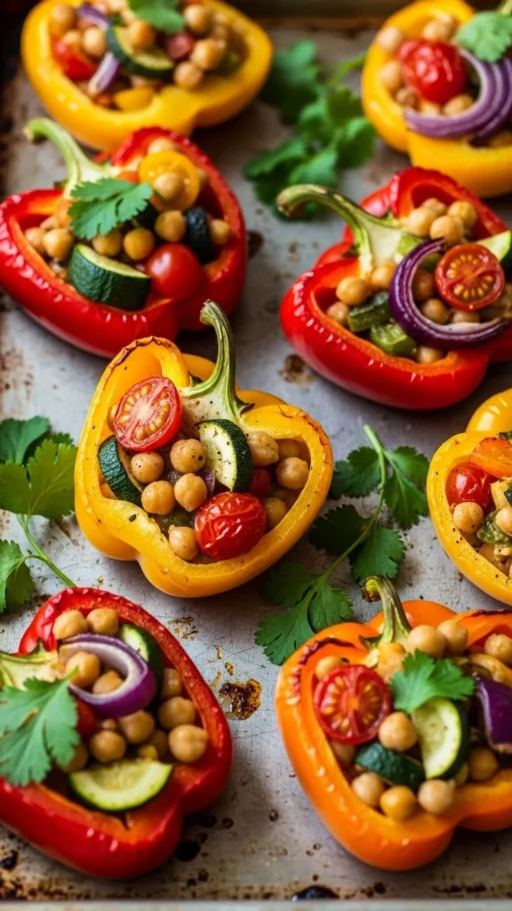Spicy Chickpea Stuffed Peppers