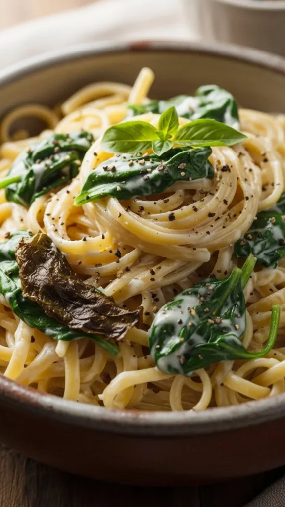 Spinach Alfredo Penne