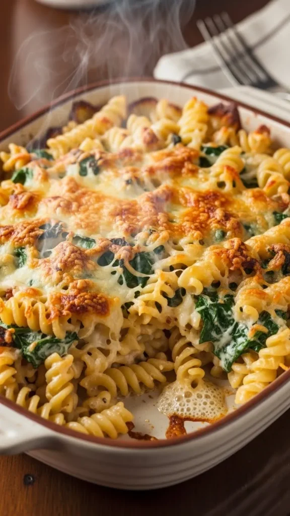 Spinach & Cheese Pasta Casserole