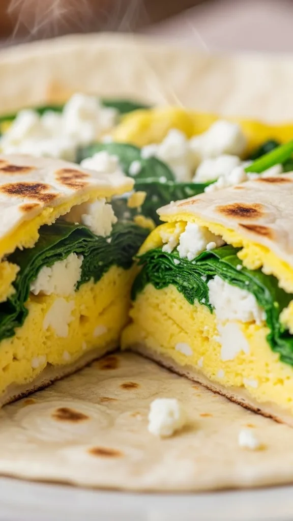 Spinach Feta Breakfast Wrap