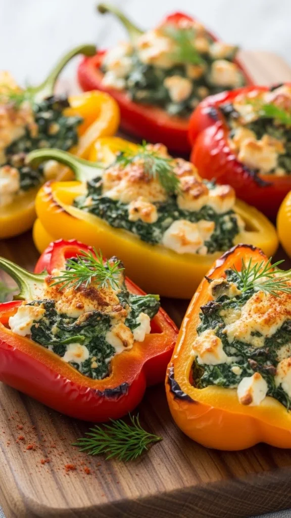 Spinach & Feta Stuffed Peppers