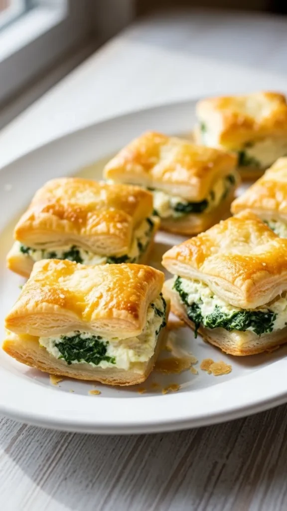 Spinach and Cheese Puff Pastry Bites