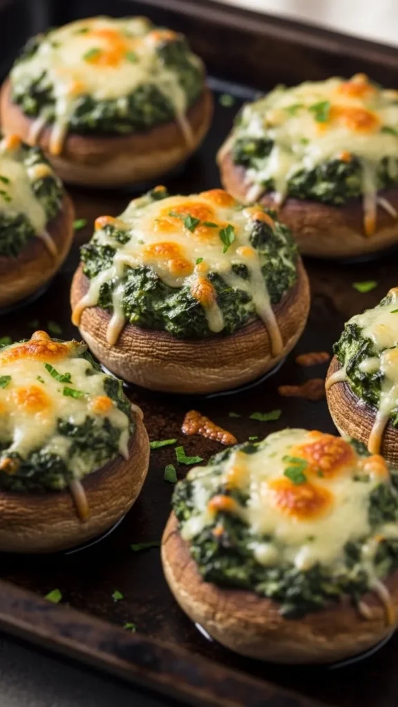Spinach and Cheese Stuffed Mushrooms