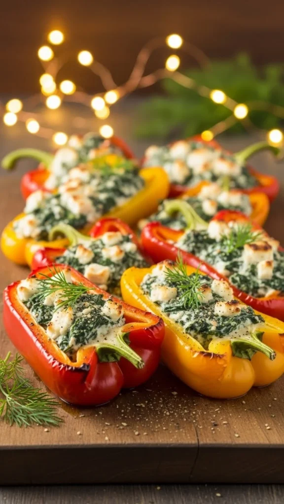 Spinach and Feta Stuffed Peppers
