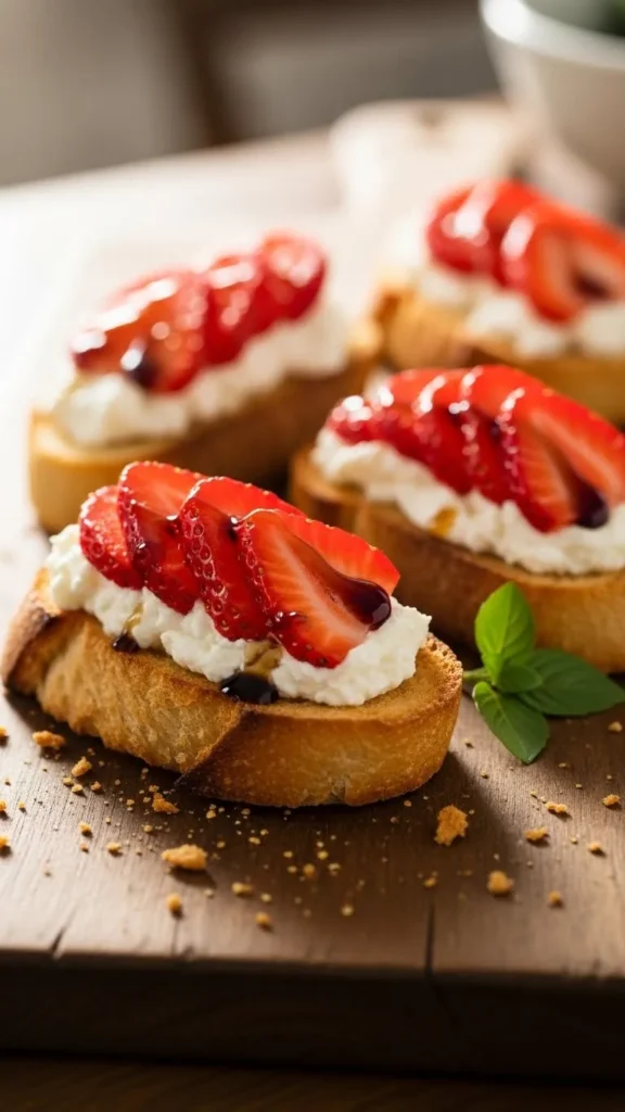 Strawberry Cream Cheese Crostini