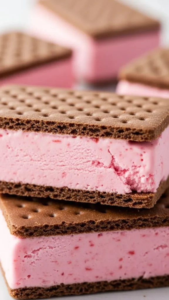 Strawberry Ice Cream Sandwiches