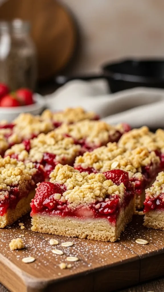 Strawberry Oat Crumble Bars