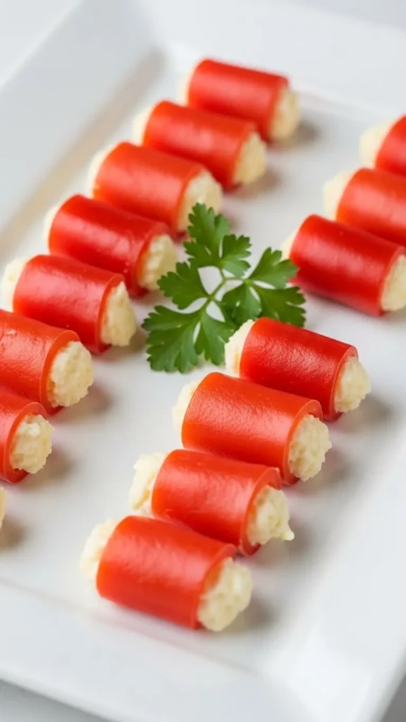 Sweet Pepper Cheese Roll-Ups